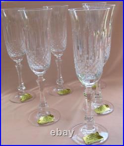 Série de 6 flutes Champagne cristal Lorraine Yvan (Tommy pour St-Louis) neufs Série de 6 flutes Champagne cristal Lorraine Yvan (Tommy pour St-Louis) neufs