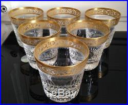 Série de 6 verres à Whisky en Cristal et dorure Saint Louis Modéle Thistle