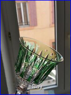 +++ Série de 6 verres à eau N°2 roemer cristal SAINT LOUIS TOMMY vert clair +++