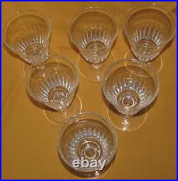 Série de 6 verres à eau anciens en cristal Baccarat Saint-Louis XIXème