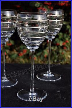 Série de 6 verres à eau cristal st louis Hermès collection Fanfare platine Neufs