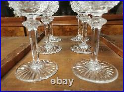 Série de 6 verres à vin blanc en cristal de Saint Louis modèle Tommy 15cm