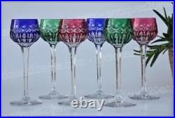 Série de 6 verres à vin du Rhin Roemer en cristal de Saint Louis modèle Traminer
