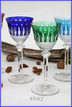 Série de 6 verres à vin du Rhin (Roemer) en cristal de St Louis modèle Tommy