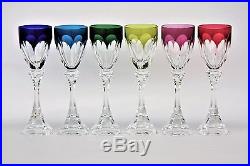 Série de 6 verres à vin du Rhin en cristal de couleur Saint Louis Chambord