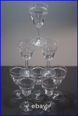 Série de 8 verres à vin en Cristal Taillé Saint Louis Modèle Reims H 13,5cm