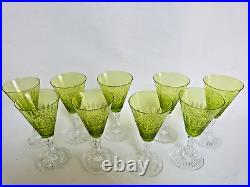 Serie de 9 verres a vin blanc cristal de Saint Louis couleur Micado taille 4050