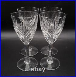 Série quatre verres à eau cristal soufflé taillé Saint-Louis modèle Chantilly