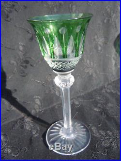 Série verres liqueur cristal St louis France cristal de Couleur modèle Tommy