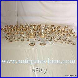 Service 2 brocs + 48 verres en Cristal de Saint Louis Thistle Or PARFAIT ETAT