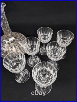 Service Liqueur Cristal Taillé Style Baccarat Ou Saint Louis