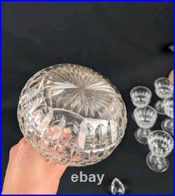 Service Liqueur Cristal Taillé Style Baccarat Ou Saint Louis