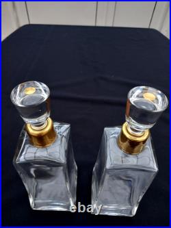 Service Liqueur Plateau-2 Carafes-6 Verres-cristal+dorure Or-baccarat St Louis