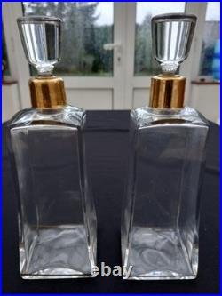Service Liqueur Plateau-2 Carafes-6 Verres-cristal+dorure Or-baccarat St Louis