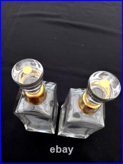 Service Liqueur Plateau-2 Carafes-6 Verres-cristal+dorure Or-baccarat St Louis