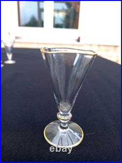 Service Liqueur Plateau-2 Carafes-6 Verres-cristal+dorure Or-baccarat St Louis