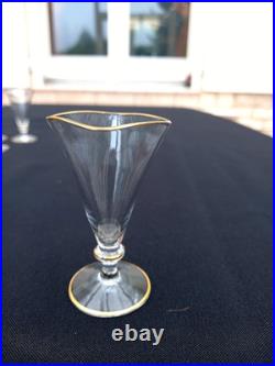 Service Liqueur Plateau-2 Carafes-6 Verres-cristal+dorure Or-baccarat St Louis