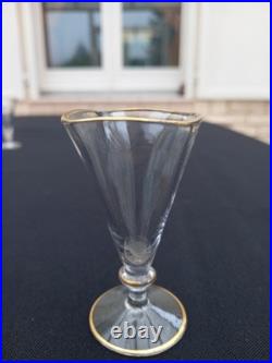 Service Liqueur Plateau-2 Carafes-6 Verres-cristal+dorure Or-baccarat St Louis
