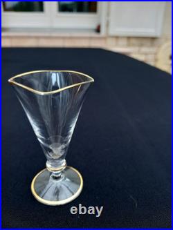 Service Liqueur Plateau-2 Carafes-6 Verres-cristal+dorure Or-baccarat St Louis