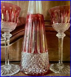 Service Saint-Louis modèle Tommy Carafe et ses 5 verres cristal doublé rubis