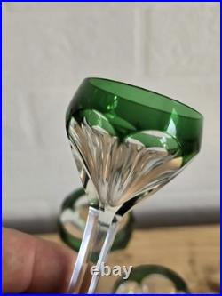 Service à Liqueur en Cristal taillé overlay bleu de St Louis