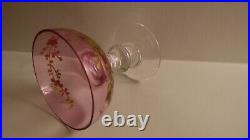 Service a cerise en cristal de Saint Louis ou Baccarat rose + dorure