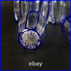 Service à liqueur Art Déco en cristal doublé, Saint-Louis, cerclé Argent 1930