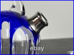 Service à liqueur Art Déco en cristal doublé, Saint-Louis, cerclé Argent 1930