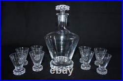 Service à liqueur ancien, cristal de Saint Louis modèle DIAMANT, carafe verres