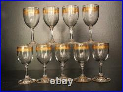 Service à liqueur carafe verre cristal gavé doré or Baccarat ou Saint Louis