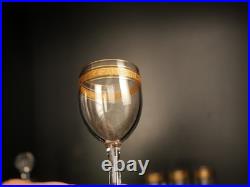 Service à liqueur carafe verre cristal gavé doré or Baccarat ou Saint Louis