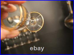 Service à liqueur carafe verre cristal gavé doré or Baccarat ou Saint Louis