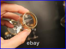 Service à liqueur carafe verre cristal gavé doré or Baccarat ou Saint Louis