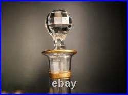 Service à liqueur carafe verre cristal gavé doré or Baccarat ou Saint Louis