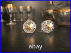 Service à liqueur carafe verre cristal gavé doré or Baccarat ou Saint Louis