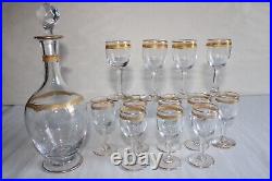 Service à liqueur cristal de Saint Louis modèle Roty, carafe et 12 verres