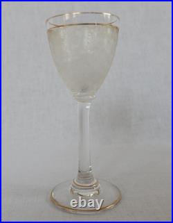 Service à liqueur cristal de Saint Louis modèle givré doré