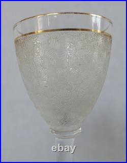 Service à liqueur cristal de Saint Louis modèle givré doré