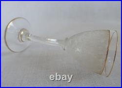 Service à liqueur cristal de Saint Louis modèle givré doré
