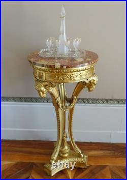 Service à liqueur cristal de Saint Louis modèle givré doré