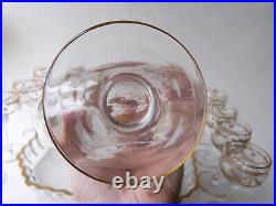 Service a liqueur en cristal de saint louis dégagé à l'acide or modèle congress