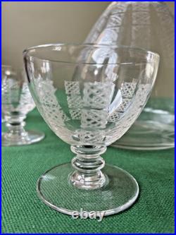 Service à liqueur gravé en cristal Baccarat Saint Louis