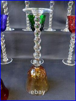Service de 10 Roemer Bubble St Louis en cristal de couleur verre a vin état neuf