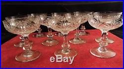 Service de 10 coupes à champagne en cristal de St Saint Louis Bizet / Massenet
