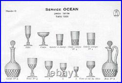 Service de 5 verres à eau en cristal de Saint Louis modèle Océan taille 1925