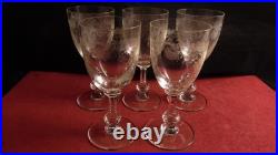 Service de 5 verres a vin rouge en cristal de Saint Louis modèle Cleo