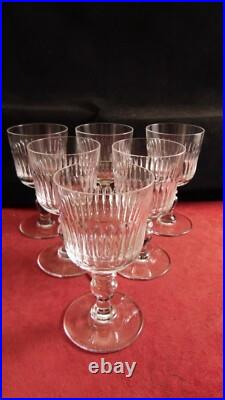 Service de 6 verres à eau en cristal de Saint Louis modèle Sisley