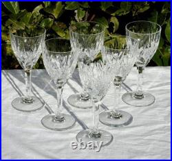 Service de 6 verres à vin blanc en cristal de Saint Louis modèle Monaco Signés