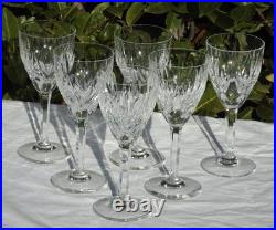 Service de 6 verres à vin blanc en cristal de Saint Louis modèle Monaco Signés