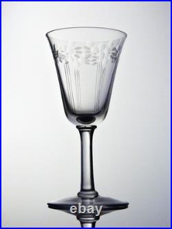 Service de 6 verres à vin en cristal Attribués à Saint-Louis, début XXe siècle